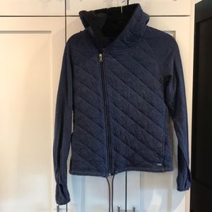 Ugh Quilted Kay Navy Blue Fleece Hooded Jacket -